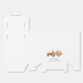 Ballotins Baby shower de tracteur de ferme de hérisson blanc (Déplié)