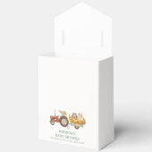 Ballotins Baby shower de tracteur de ferme de hérisson blanc (Ouvrir)