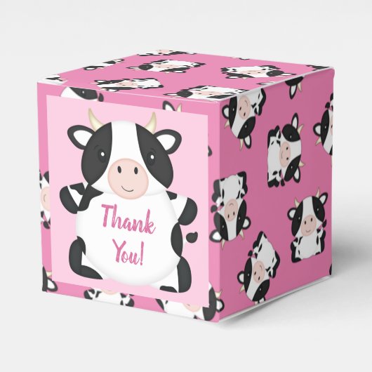 Ballotins Baby shower de vache rose (Verso)