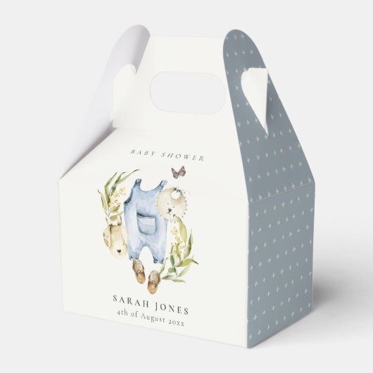 Ballotins Baby shower de Vêtements pour garçon en feuillage  (Verso)