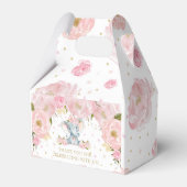 Ballotins Baby shower d'éléphant floral rose vif (Arrière)
