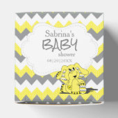Ballotins Baby shower d'éléphant jaune et gris Chevron (Haut)