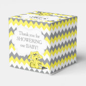 Ballotins Baby shower d'éléphant jaune et gris Chevron (Arrière)