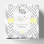 Ballotins Baby shower d'éléphant jaune, gris blanc (Haut)