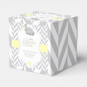 Ballotins Baby shower d'éléphant jaune, gris blanc (Arrière)