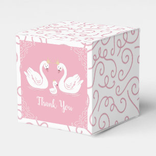 Ballotins Baby shower des cygnes roses pour filles