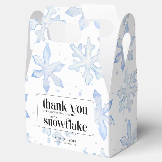 Ballotins Baby shower d'hiver bleu Little Snowflake (Ouvert)