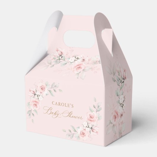 Ballotins Baby shower d'or rose floral (Verso)