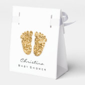 Ballotins Baby shower douces pieds Parties scintillant or bl (Arrière)