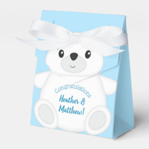 Ballotins Baby shower d'ours bleu polaire