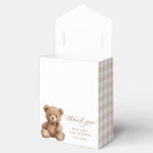 Ballotins Baby shower d'ours en peluche En vichy neutre (Ouvert)