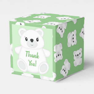 Ballotins Baby shower d'ours polaire vert