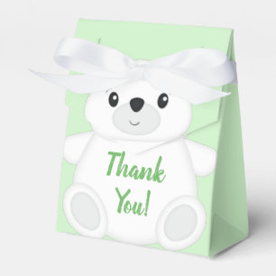 Ballotins Baby shower d'ours polaire vert
