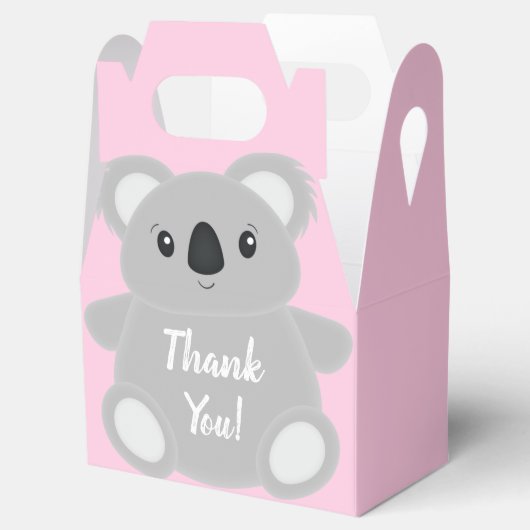 Ballotins Baby shower d'ours rose Koala (Ouvert)