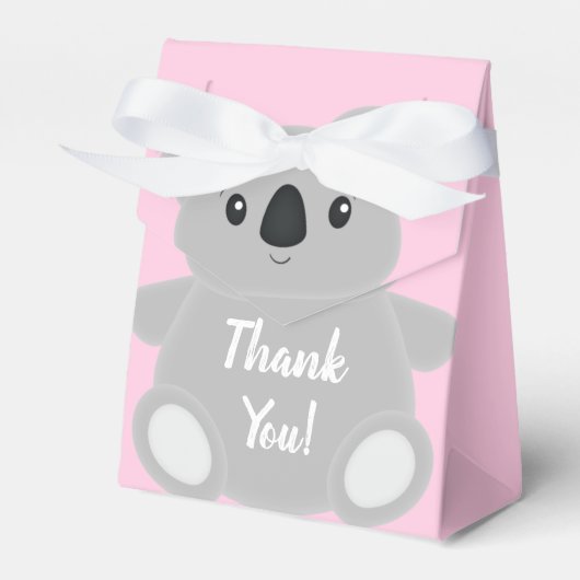 Ballotins Baby shower d'ours rose Koala (Verso)
