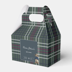 Ballotins Baby shower d'ours rustique Tartan