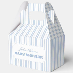 Ballotins Baby Shower élégant à motif rayé bleu poudre