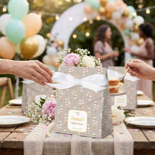 Ballotins Baby shower élégant avec motifs floraux en coton