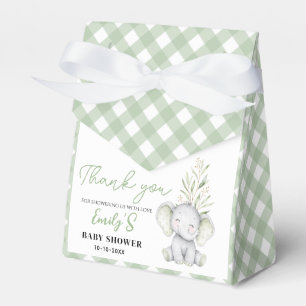 Ballotins Baby Shower Élégant Éléphant Vert Neutre pour Bébé