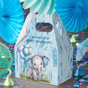 Ballotins Baby Shower Éléphant Bébé et Garçon Fleur des Cham