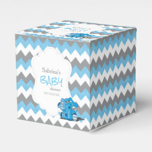 Ballotins Baby shower éléphant bleu et gris Chevron