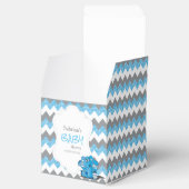 Ballotins Baby shower éléphant bleu et gris Chevron (Ouvert)