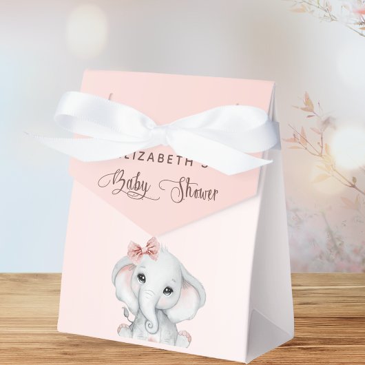 Ballotins Baby shower éléphant fille rougir rose or