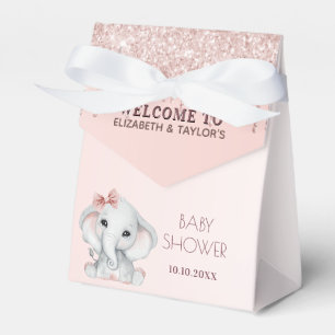 Ballotins Baby shower éléphant rose or rousse parties scinti