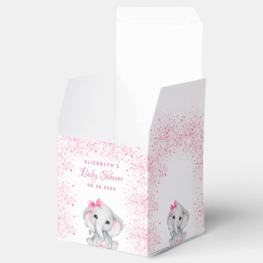 Ballotins Baby shower éléphant rose parties scintillant fill (Ouvert)