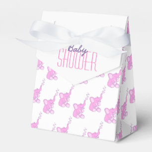 Ballotins Baby shower éléphants cadeau blanc rose ballotin