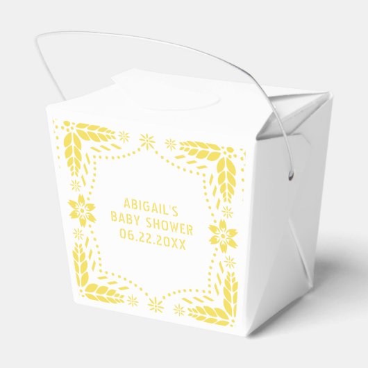 Ballotins Baby shower en Merci de picado jaune papillon (Arrière)