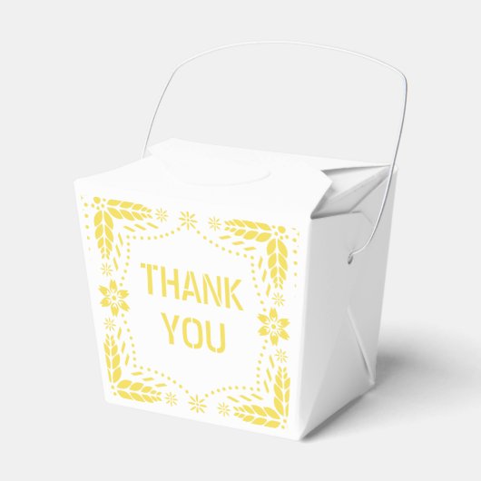 Ballotins Baby shower en Merci de picado jaune papillon (Verso)