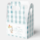 Ballotins Baby shower En vichy bleu oie (Ouvert)
