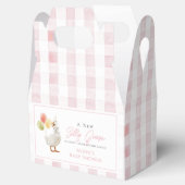 Ballotins Baby shower En vichy rose oie sot (Ouvert)