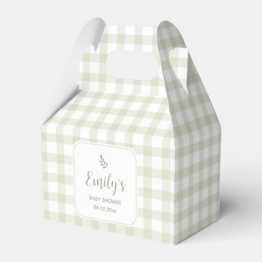 Ballotins Baby shower En vichy simple et élégant (Arrière)