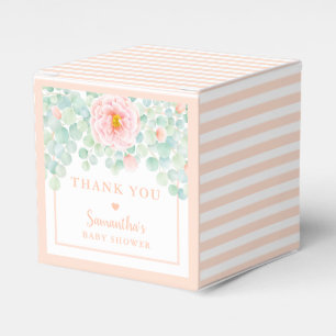 Ballotins Baby shower Eucalyptus Feuillage Floral Peach Sage