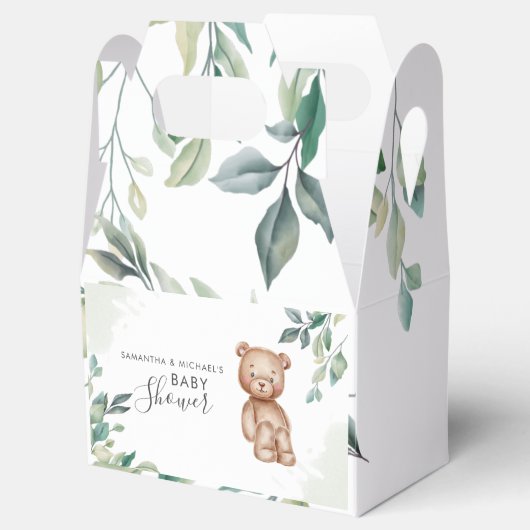 Ballotins Baby shower Eucalyptus Vert Ours Couples (Ouvert)