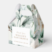 Ballotins Baby shower Feuille Boho vert moderne (Arrière)