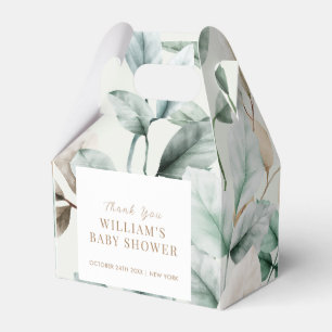 Ballotins Baby shower Feuille Boho vert moderne