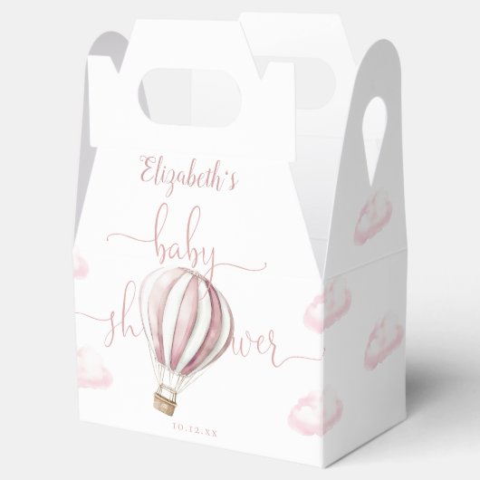 Ballotins Baby shower Fille Ballons à air chaud rose mou (Ouvert)