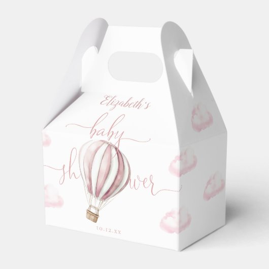 Ballotins Baby shower Fille Ballons à air chaud rose mou (Verso)