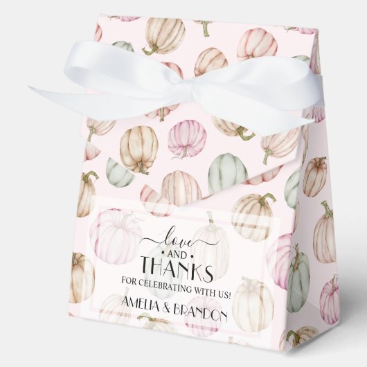 Ballotins Baby shower fille Citrouille rose grand (Recto)