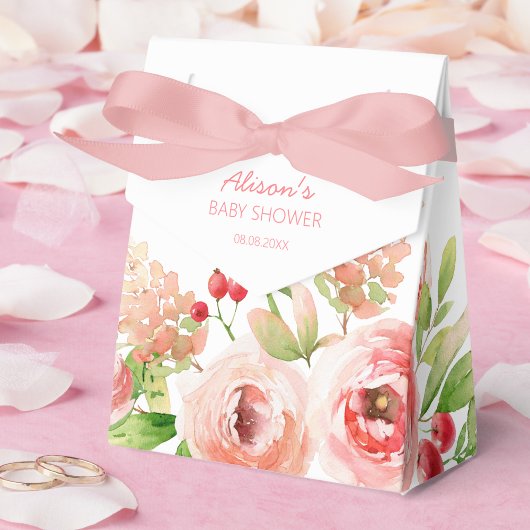 Ballotins Baby Shower Fille de Floral de Rose Rose Greenery