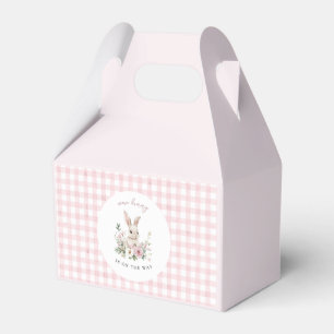Ballotins Baby Shower Fille Rose à Carreaux Lapin Vintage