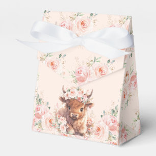 Ballotins Baby Shower Fleur Rose Douce Vache Écossaise Moell