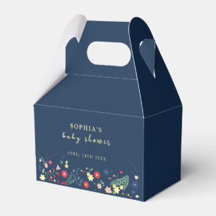 Ballotins Baby shower Fleur sauvage simple et élégant Navy B