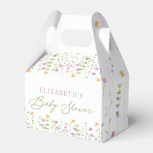 Ballotins Baby shower Fleur sauvage vert jaune rose