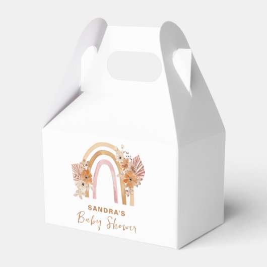 Ballotins Baby shower floral neutre en terre cuite Boho arc- (Arrière)