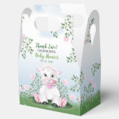 Ballotins Baby shower floral rose agneau (Ouvert)