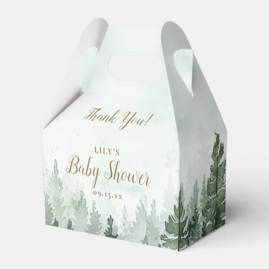 Ballotins Baby shower forestier rustique de pins (Verso)